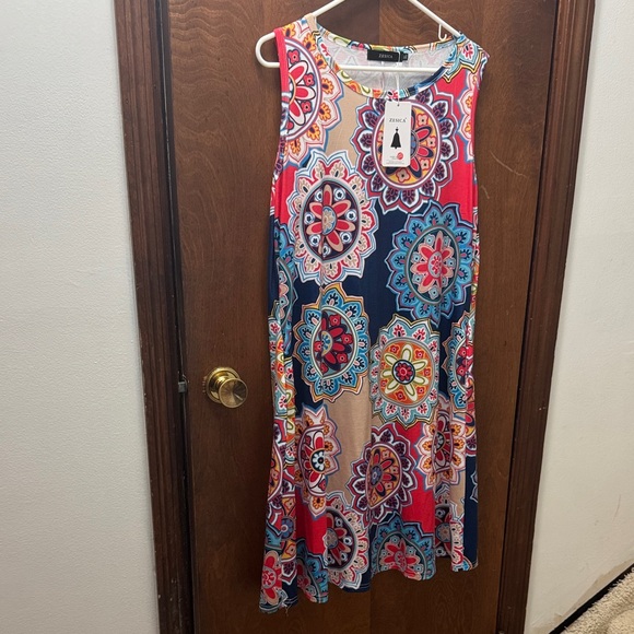 Zanzea Vibrant Floral Midi Dress - Picture 1 of 3